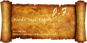 Jurányi Fabó névjegykártya